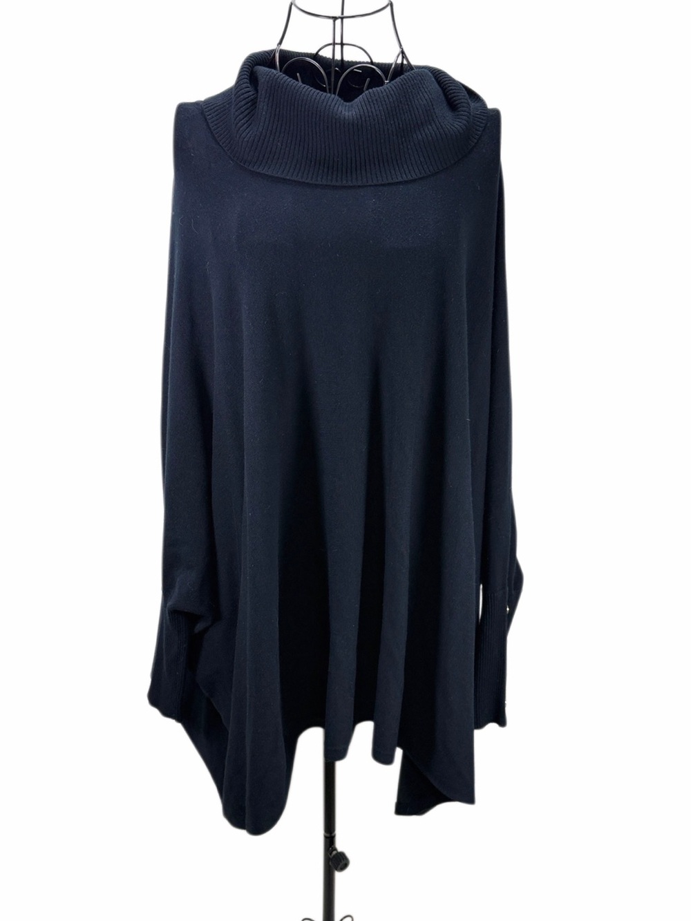 Alfani Woman 2X Black Cowl Neck Oversized Tunic Sweater